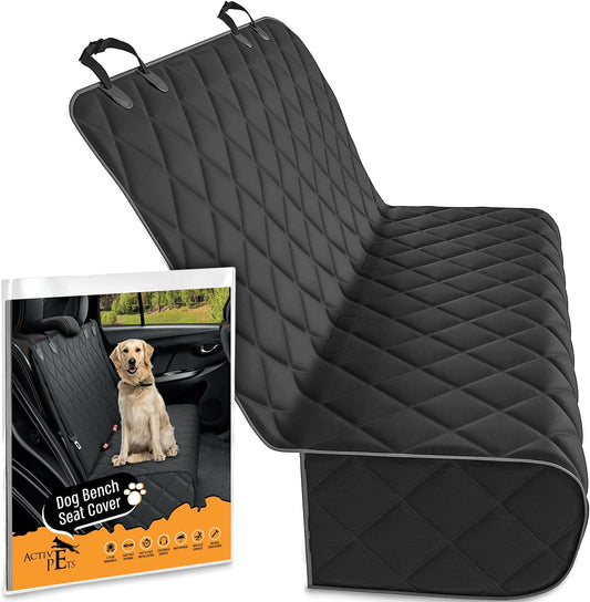 Black Car Rear Seat Cover for Dogs, Durable Waterproof & Scratch Resistant Vehicle Backseat Protector, Nonslip Dog Accessory & Pet Protection for Back Seats, Machine Washable